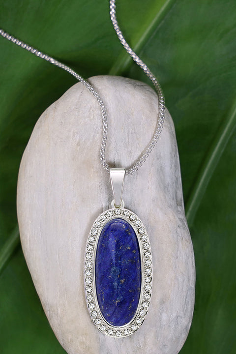 Lapis Halo Pendant Necklace - SF