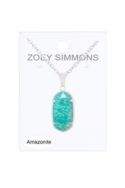Amazonite Casey Pendant Necklace - SF
