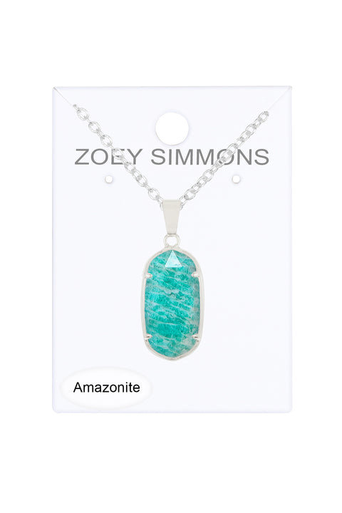 Amazonite Casey Pendant Necklace - SF