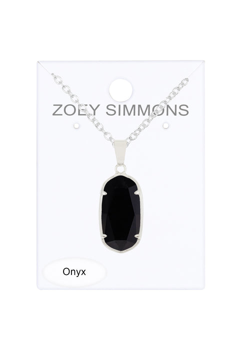 Black Onyx Casey Pendant Necklace - SF