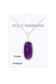 Amethyst Halo Pendant Necklace - SF