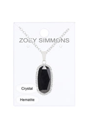 Hematite Halo Pendant Necklace - SF