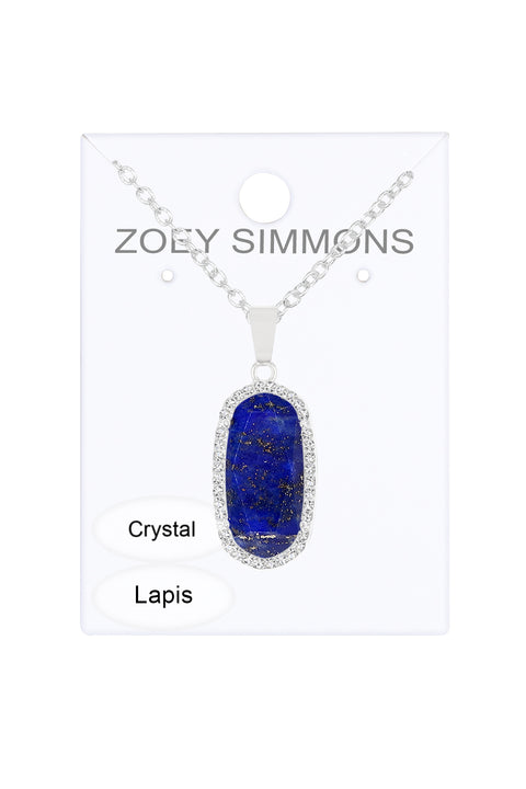 Lapis Halo Pendant Necklace - SF