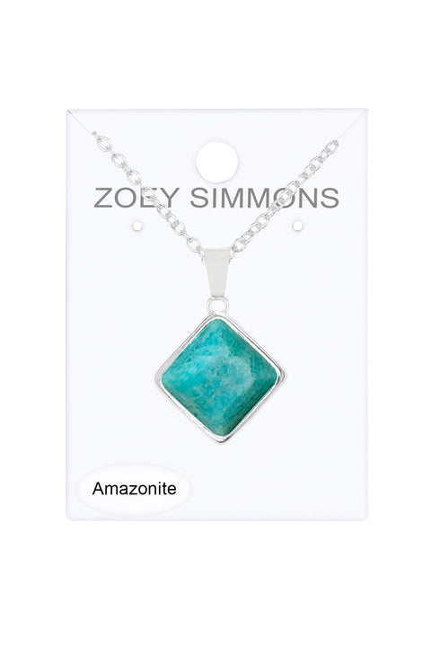 Amazonite Rachel Pendant Necklace - SF