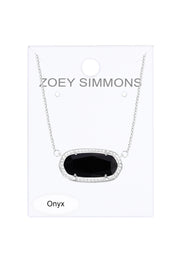 Black Onyx Pendant Necklace - SF