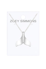 Sterling Silver Dophin Tail Pendant Necklace - SS