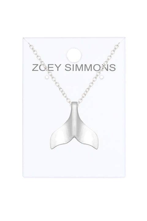 Sterling Silver Dophin Tail Pendant Necklace - SS