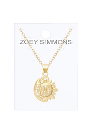 Sun & Moon Pendant Necklace - GF