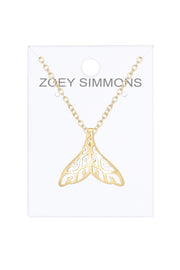 Whale Tail Pendant Necklace - GF