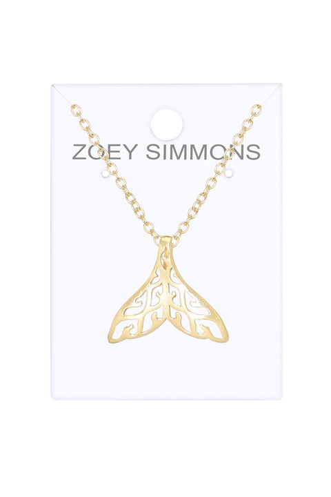 Whale Tail Pendant Necklace - GF