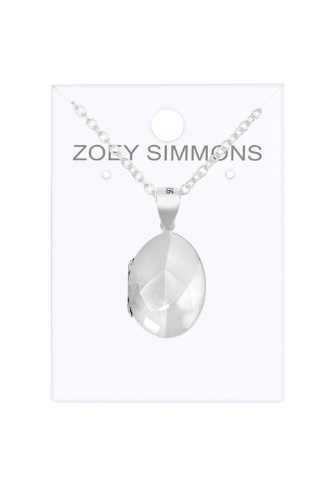 Sterling Silver Photo Locket Pendant Necklace - SS