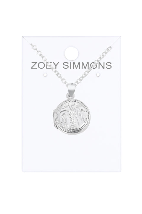 Sterling Silver Photo Locket Pendant Necklace - SS