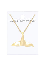 14k Gold Plated Whale Tail Pendant Necklace - GF