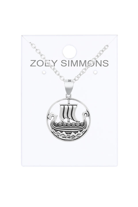 Viking Ship Pendant Necklace - SF