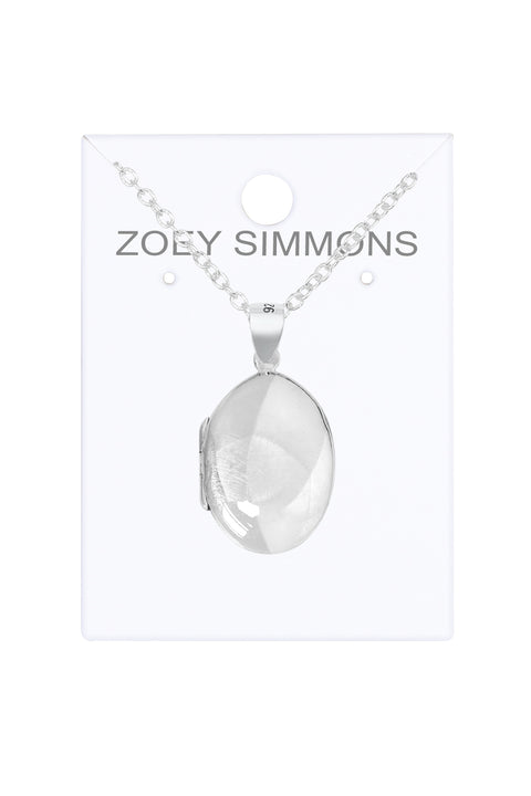 Sterling Silver Photo Locket Pendant Necklace - SS