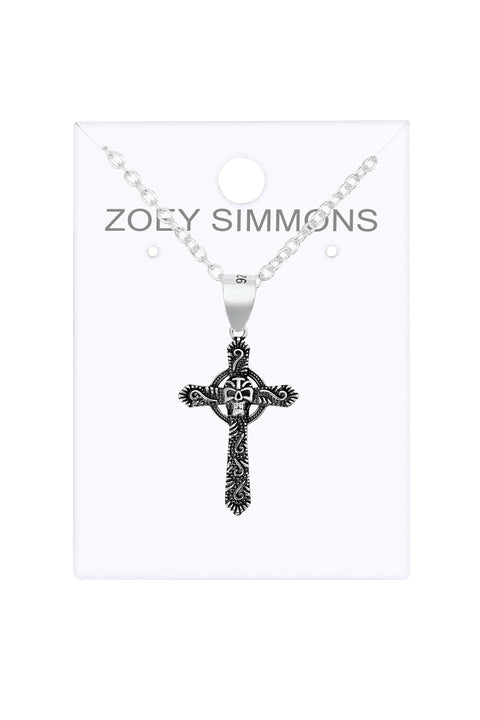 Sterling Silver Cross Pendant Necklace - SS