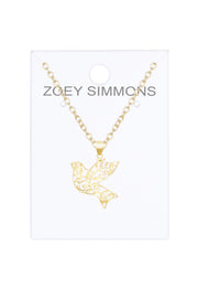 14k Gold Plated Dove Pendant Necklace - GF