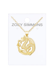 14k Gold Plated Dragon Pendant Necklace - GF