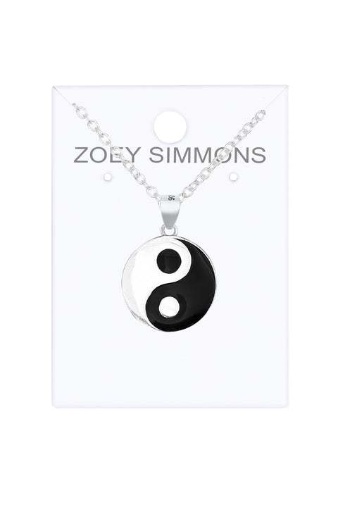 Sterling Silver Yin & Yang Pendant Necklace - SS