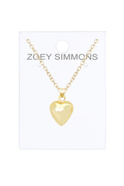 14k Gold Plated Polished Heart Pendant Necklace - GF