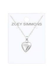Polished Heart Pendant Necklace - SF