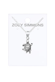 Sterling Silver Turtle Pendant Necklace - SS