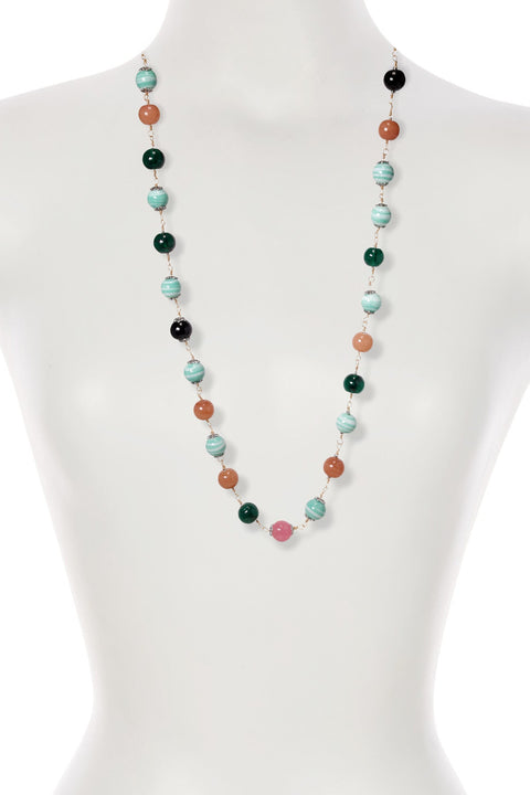 Mixed Murano Glass Bohemian Beaded Necklace - GF