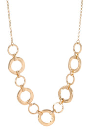 14k Gold Timeless Circle Link Statement Necklace - GP