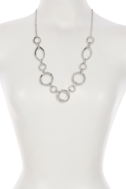 Circle & Ellipse Link Statement Necklace - SP