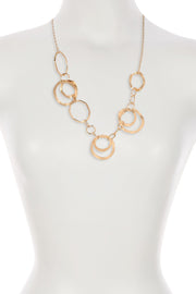 14k Gold Orbit Lines Statement Necklace - GP