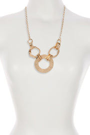 14k Gold Hammered Halo Statement Necklace - GP