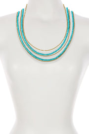 Turquoise Multi Strand Layered Necklace - GF