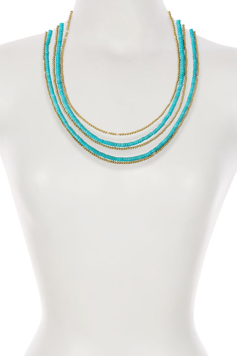 Turquoise Multi Strand Layered Necklace - GF