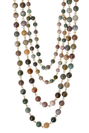 Mixed Jasper Multi Strand Layered Necklace - GF