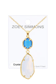 Moonstone Crystal Hanging Pendant Necklace - GF