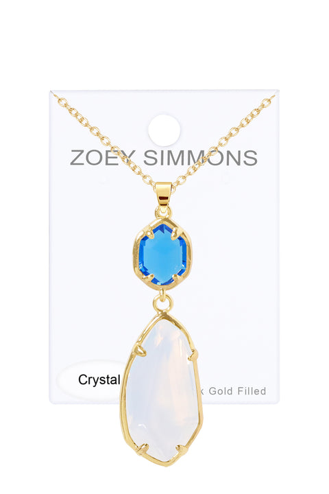 Moonstone Crystal Hanging Pendant Necklace - GF