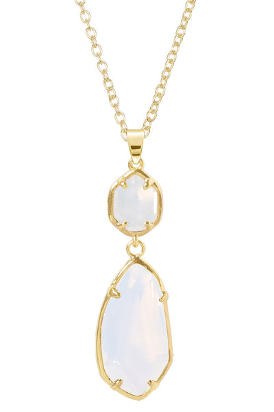 Moonstone Crystal Hanging Pendant Necklace - GF