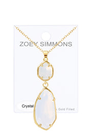 Moonstone Crystal Hanging Pendant Necklace - GF
