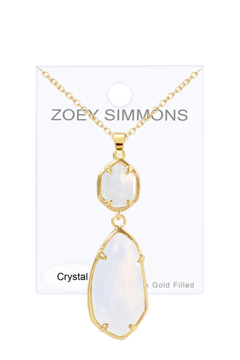 Moonstone Crystal Hanging Pendant Necklace - GF