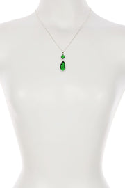 Emerald Crystal Hanging Pendant Necklace - SF