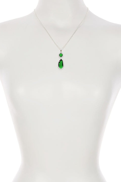 Emerald Crystal Hanging Pendant Necklace - SF