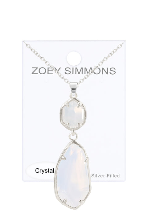 Moonstone Crystal Hanging Pendant Necklace - SF