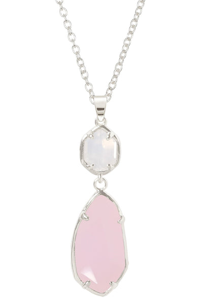 Rose Crystal Hanging Pendant Necklace - SF