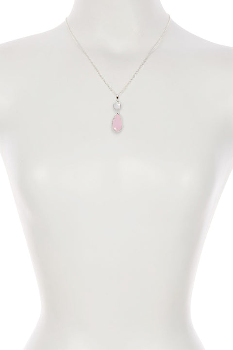 Rose Crystal Hanging Pendant Necklace - SF