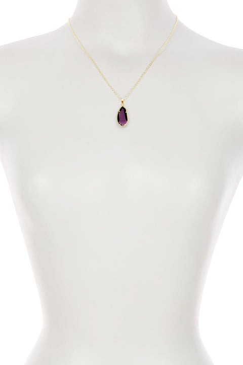 Lavender Crystal Fancy Cut Pendant Necklace - GF