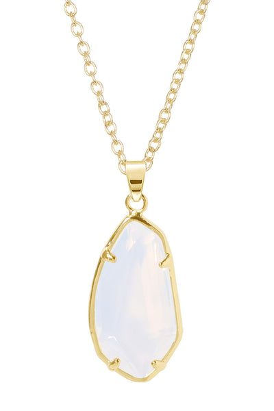 Moonstone Crystal Fancy Cut Pendant Necklace - GF