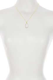 Moonstone Crystal Fancy Cut Pendant Necklace - GF