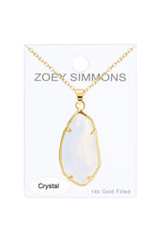 Moonstone Crystal Fancy Cut Pendant Necklace - GF