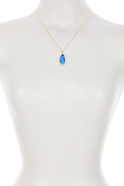 Swiss Blue Crystal Fancy Cut Pendant Necklace - GF