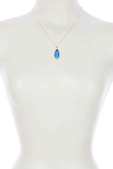 Swiss Blue Crystal Fancy Cut Pendant Necklace - GF